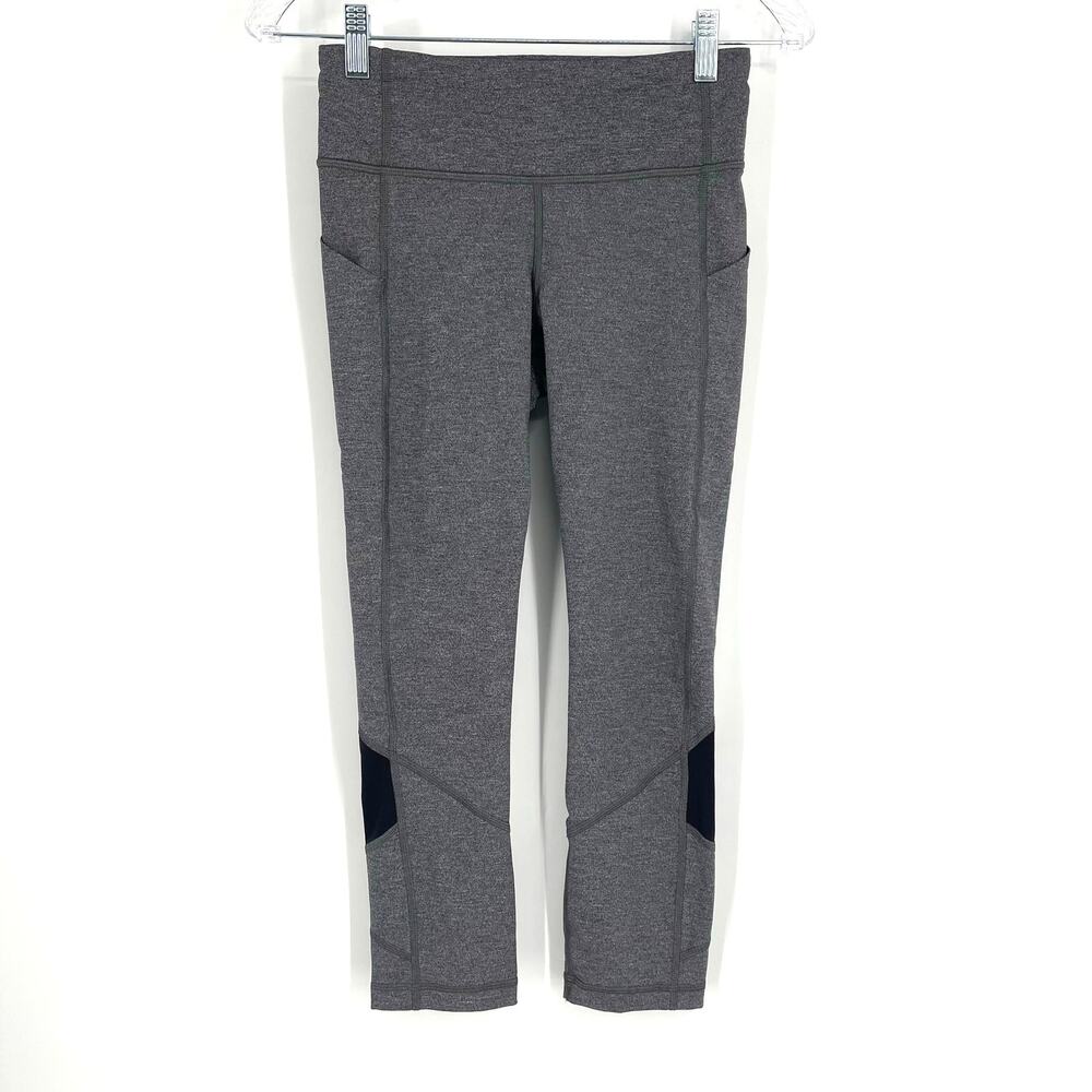 Lululemon‎ Pace Rival Crop 22" Leggings Heathered Black Size 4